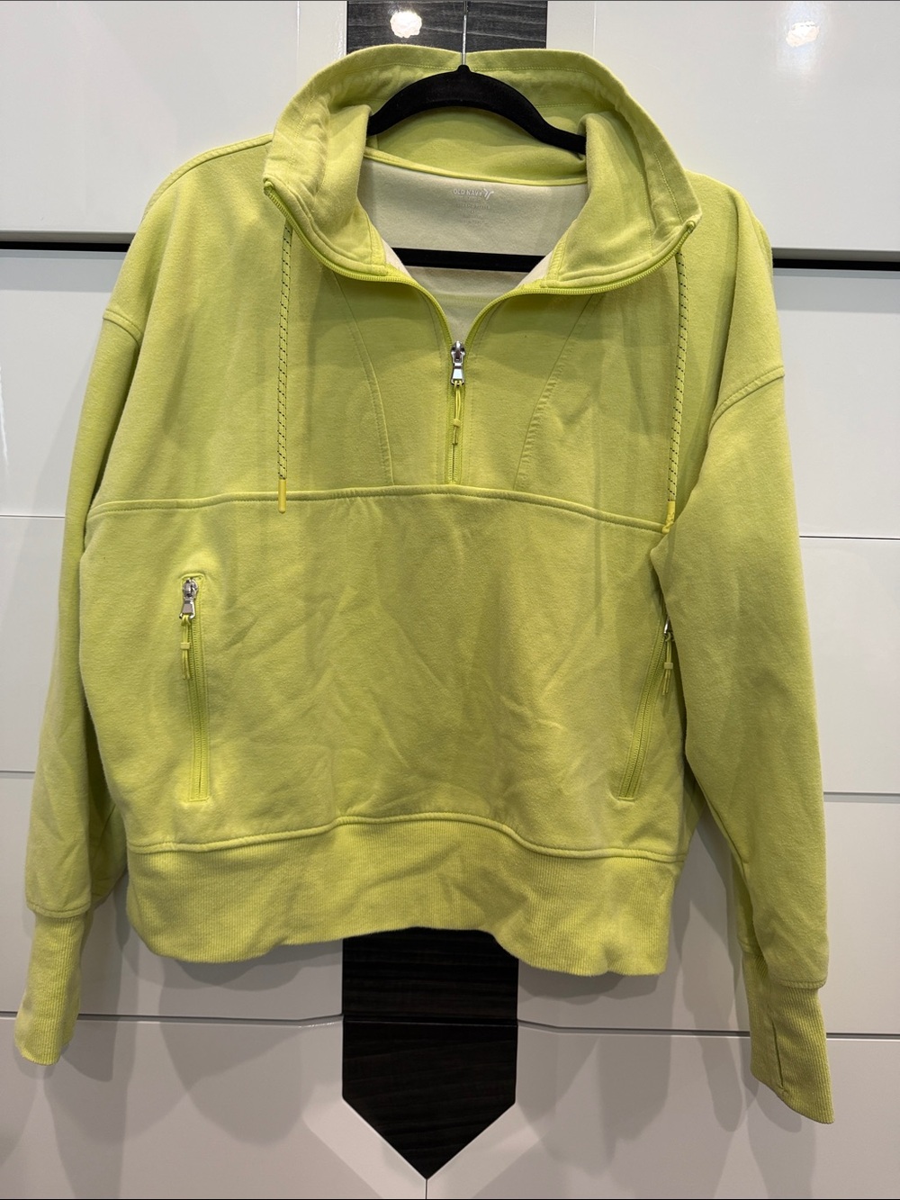 Old Navy Active Neon Yellow-Green Fleece Pullover